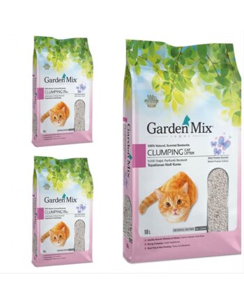 Gardenmix Bebek Pudralı Bentonit Kedi Kumu 10 Lt 3 Adet