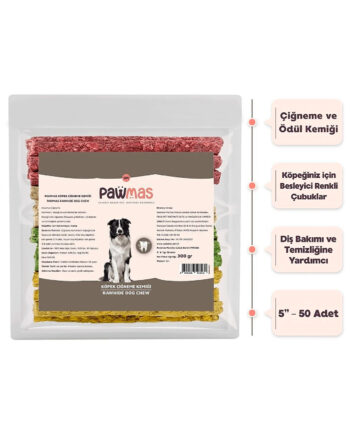 Munchy Çubuk Renkli Köpek Ödülü - 5'' 6-7 Gram 50li