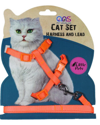 Kedi Göğüs Bel Tasması Dokuma Turuncu