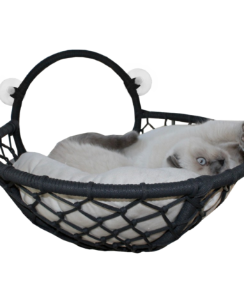Markapet Vantuzlu Oval Kedi Hamağı Kedi Yatağı 17*46 cm Siyah