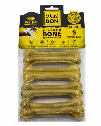 Delibon Deri Köpek Çiğneti Pres Kemik 4x12cm Natural
