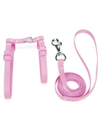 Kedi Göğüs Bel Tasması Dokuma 22/36 cm Pembe