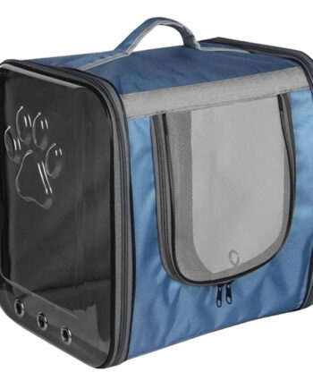 Markapet Çift Cam Kedi Köpek Taşıma Çantası 32x40x42 cm Mavi