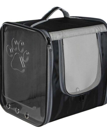 Markapet Çift Cam Kedi Köpek Taşıma Çantası 32x40x42 cm Siyah