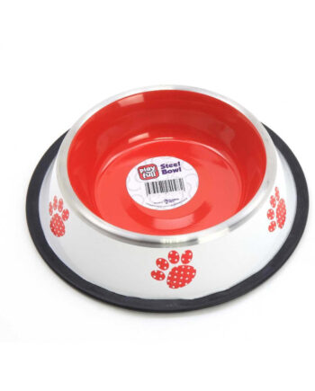 Playfull Desenli Renkli Patili Çelik Mama ve Su Kabı 16 Oz 500 ml