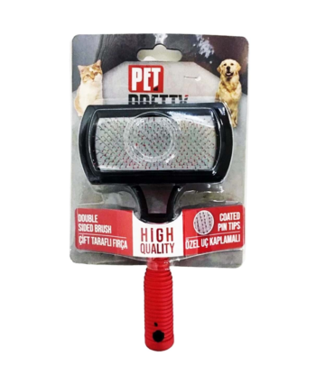 Pet Pretty Çift Taraflı Lüx Kedi Köpek Fırça Tarak 5,5x9 cm - 17 cm