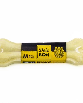 Delibon 15cm Deri Köpek Çiğneti Pres Kemik 1x15cm Beyaz