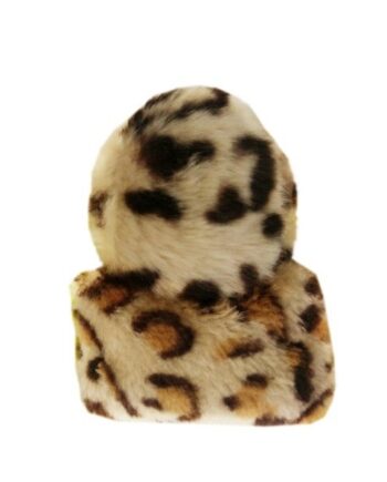 Kedi oyuncağı ikili set peluş leopar desenli toplar 6 ve 8 cm