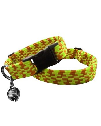Pet Prety Elastik Örme Kedi Tasması Fosfor Turuncu 10 mm A=23/32 cm