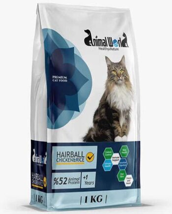 Animal World Hairball Tüy Yumağı Önleyici Tavuklu Kedi Maması 1 kg