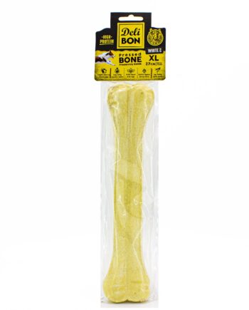 Delibon Deri Köpek Çiğneti Pres Kemik 1x27cm Beyaz