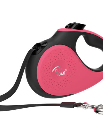 Polo Prestige Makaralı Otomatik Tasma XS 3 Metre - 12 kg Pembe Siyah