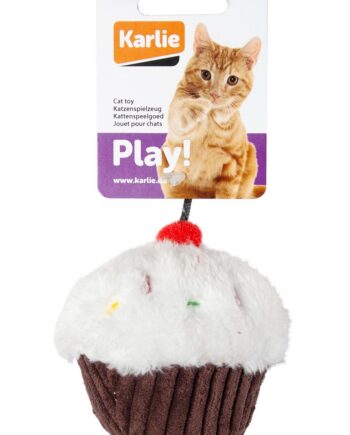 Karlie Peluş Kedi Oyuncağı Kek Beyaz Kahverengi 11,5 cm