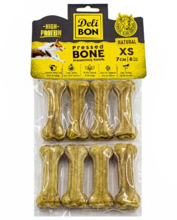 Delibon Deri Köpek Çiğneti Pres Kemik 8x7cm Natural