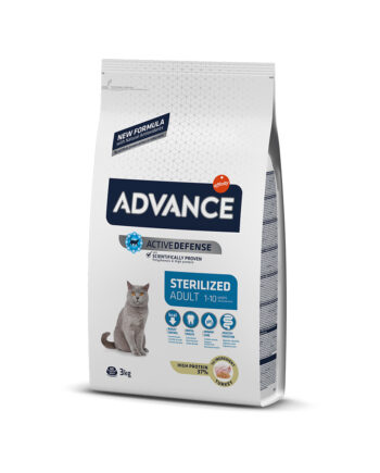 Advance Sterilized Hindili Kısırlaştırılmış Yetişkin Kedi Maması 3 Kg