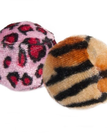 Karlie Sesli Kedi Oyun Topu (Kedi Otlu) Leopar Desenli 4 cm