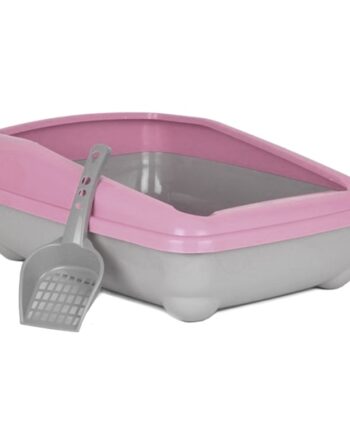 Kedi Tuvalet Kum Kabı 50/37/13.5 cm Açık Pembe + Kürek Hediye