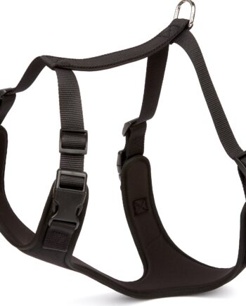 Doggie Havalı Ped Dokuma Köpek Göğüs Tasması 50/70 cm Siyah
