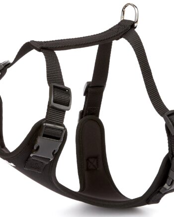 Doggie Havalı Ped Dokuma Köpek Göğüs Tasması 45/55 cm Siyah