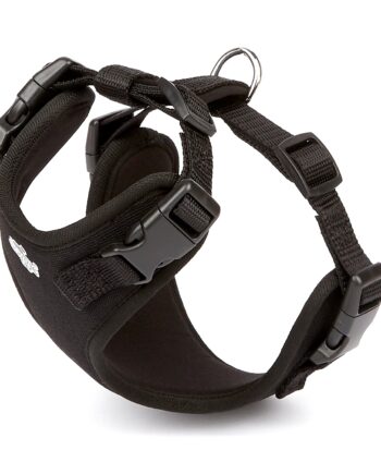 Doggie Havalı Ped Dokuma Köpek Göğüs Tasması 40/45 cm Siyah