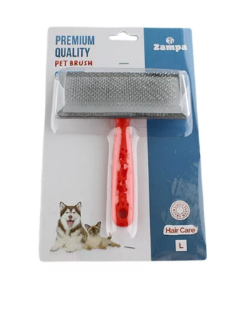 Zampa Slikon Top Başlıklı Kedi ve Köpek Fırçası Large 14x11.5cm, Kırmızı