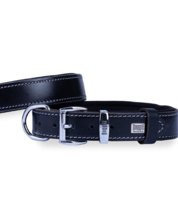 Doggie El Yapımı Konforlu Deri Köpek Tasması 2,5x37-45 cm Siyah