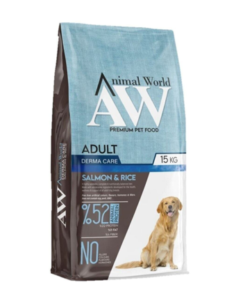 Animal World Derma Care Somonlu ve Pirinçli Yetişkin Köpek Maması 15kg