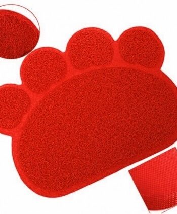 Ans Kedi Tuvalet Önü Paspası Pati Şekilli Kırmızı 38-57 cm
