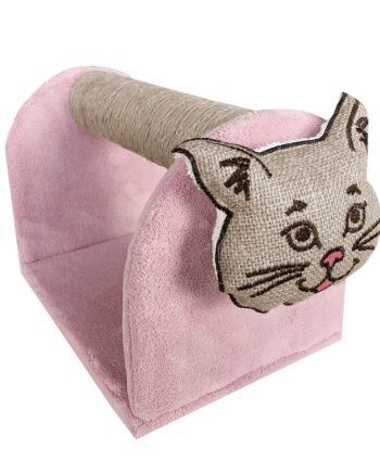 Markapet Kedi Kafalı Tırmalama Tahtası 23 x 30 x 30 cm Pembe-Taba