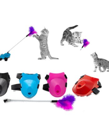 Markapet Tüylü Yaylı Kedi Ayak Oltası Kedi Oyuncağı 9 cm-35 cm Pembe