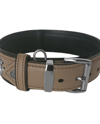 Markapet Taşlı Ve Aynalı Köpek Boyun Tasması 49-55 cm Large Taba