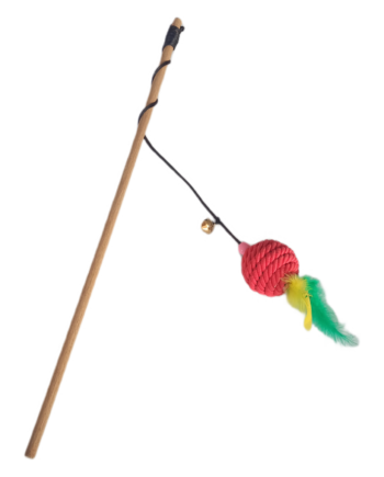 Tüylü Toplu Kedi Oltası Kedi Oyuncağı 40-55 cm Renkli