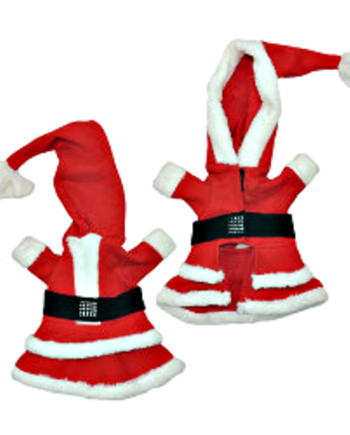 Yılbaşı Noel Baba Kostümü Kapüşonlu XS 20 CM
