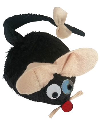 Markapet Kedi Oyuncağı Bıyıklı Peluş Fare 4,5 x 6-15 cm Siyah