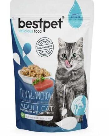 BestPet Pouch Ton Balıklı ve Hamsili Yetişkin Kedi Konservesi 85gr