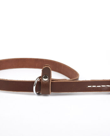 Doggie Eğitim Serisi Gerçek Deriden El Yapımı Ayarlı Köpek Eğitim Tasması 1,5 x 30-40 cm Kahverengi