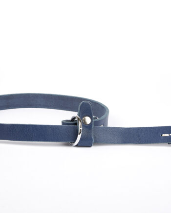Doggie Eğitim Serisi Gerçek Deriden El Yapımı Ayarlı Köpek Eğitim Tasması 1,5 x 30-40 cm Mavi