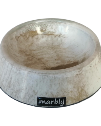 Marbly Beyaz Dalga Mermerit Köpek Mama Su Kabı 700 ml