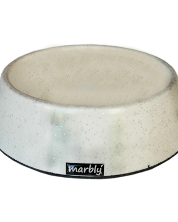 Marbly Beyaz Galaxy Mermerit Köpek Mama Su Kabı 1000 ml