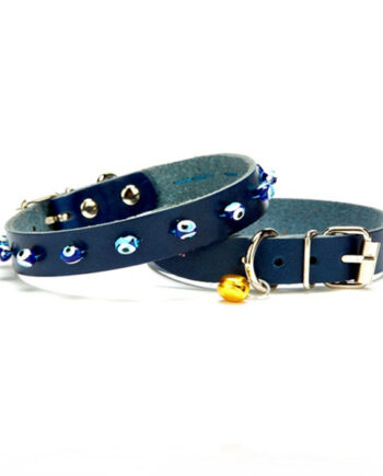 Nazar Boncuklu Yavru  Ve Küçük Irk Köpek Tasması 1,5x29 cm Mavi XLarge