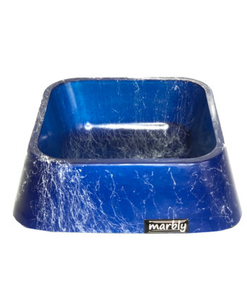 Marbly Mavi Dalgalı Mermerit Köpek Mama Su Kabı 500 ml