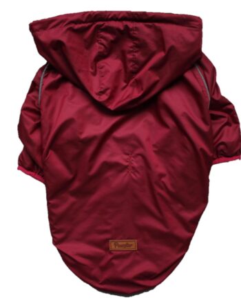 Bordo Maroon Raincoat Mont Büyük Irk Yağmurluk Köpek Kıyafeti 6XL