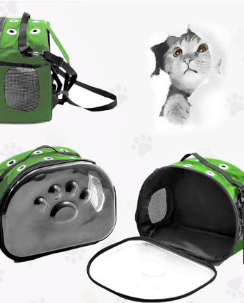 Markapet Patili Şeffaf Kedi Taşıma Sırt Çantası Yeşil 20 x 34 x 42 cm
