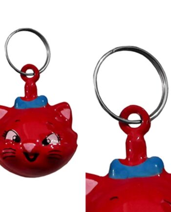 Doggie Büyük Kedi Kafası Şekilli Kedi Çanı 1 Adet 2-3,5 cm Kırmızı