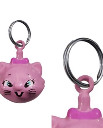 Doggie Büyük Kedi Kafası Şekilli Kedi Çanı 1 Adet 2-3,5 cm Pembe