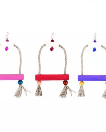 Renkli Boncuklu Ve Çanlı Kuş Salıncağı 10-13 cm Halatlı