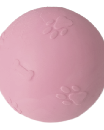 Pati Desenli Termoplastik Sert Köpek Oyun Topu 7 cm Medium Pembe