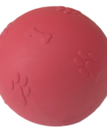 Pati Desenli Termoplastik Sert Köpek Oyun Topu 8 cm Large Kırmızı