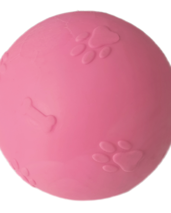 Pati Desenli Termoplastik Sert Köpek Oyun Topu 8 cm Large Pembe