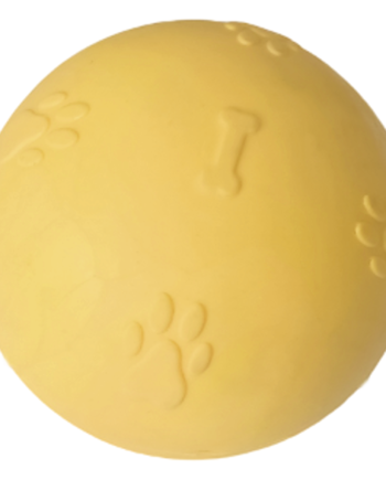 Pati Desenli Termoplastik Sert Köpek Oyun Topu 6 cm Small Sarı